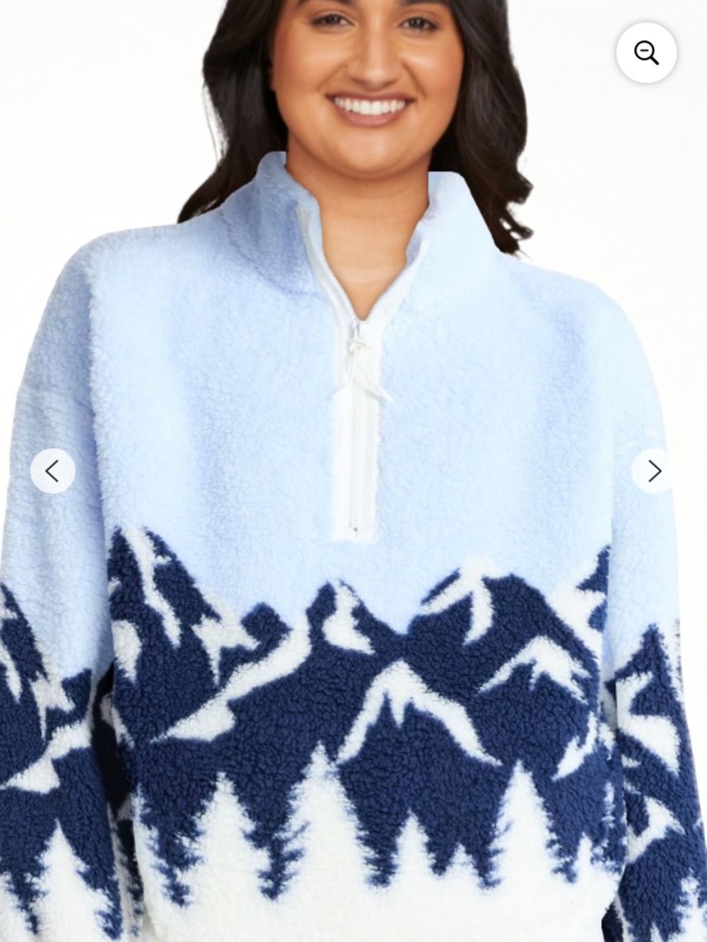 No Boundaries Light Blue and Navy Mountain Sherpa Half‑Zip Pullover